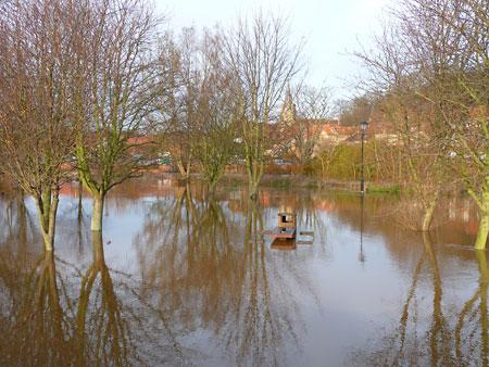 Flooding along River Derwent in Malton. Picture: Nick Fletcher