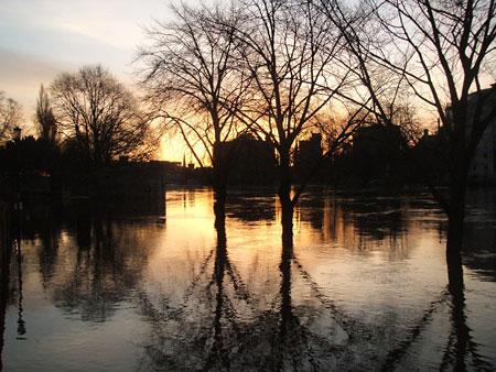 Flooding at the bottom of Museum Gardens. Picture: Laura Jones