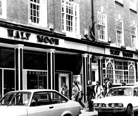 The Half Moon pub in Blake Street, York.  This picture appeared in the Evening Press on July 7, 1978.  The premises are now a fast-food outlet.