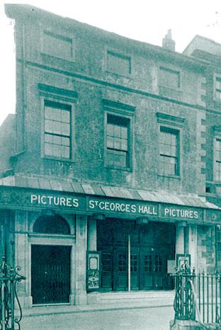 A 1920's view of the St Georges Hall cinema in Castlegate, now preserved as the entrance to Fairfax House.