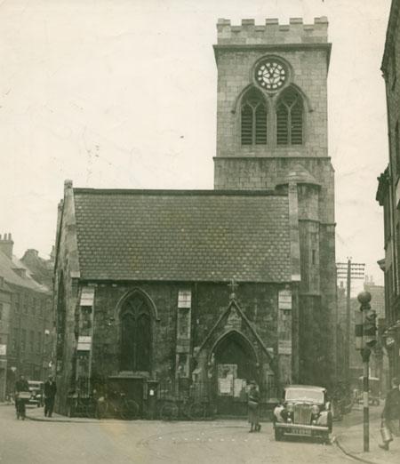 Kings Square, York, in the 1930s when it was dominated by Holy Trinity Church.