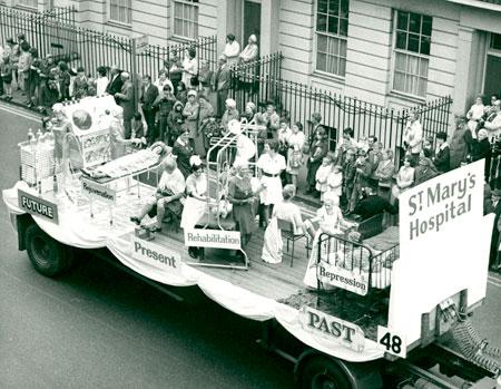 The Lord Mayor's Parade in 1971. Float 48, St. Mary's Hospital.