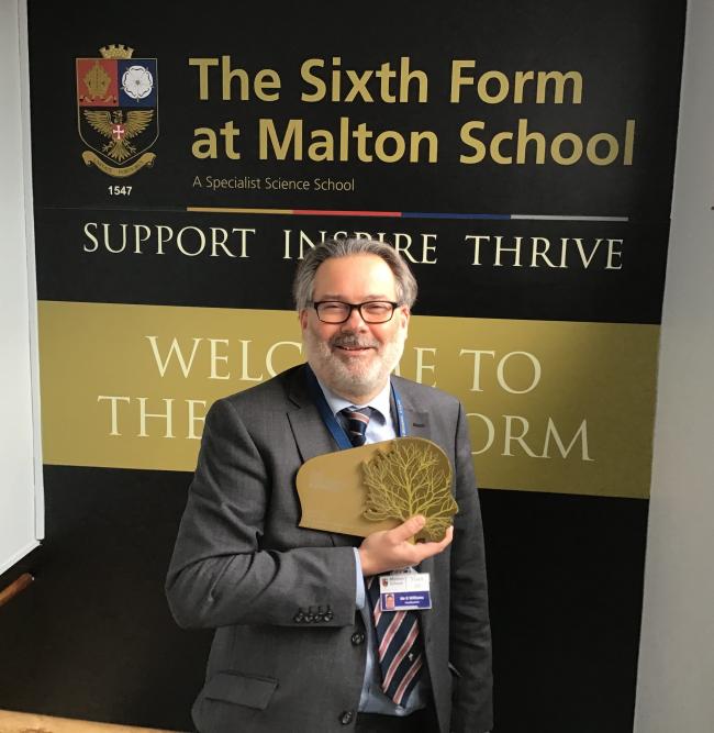 Rob Williams from Malton School has been named Head Teacher of the Year