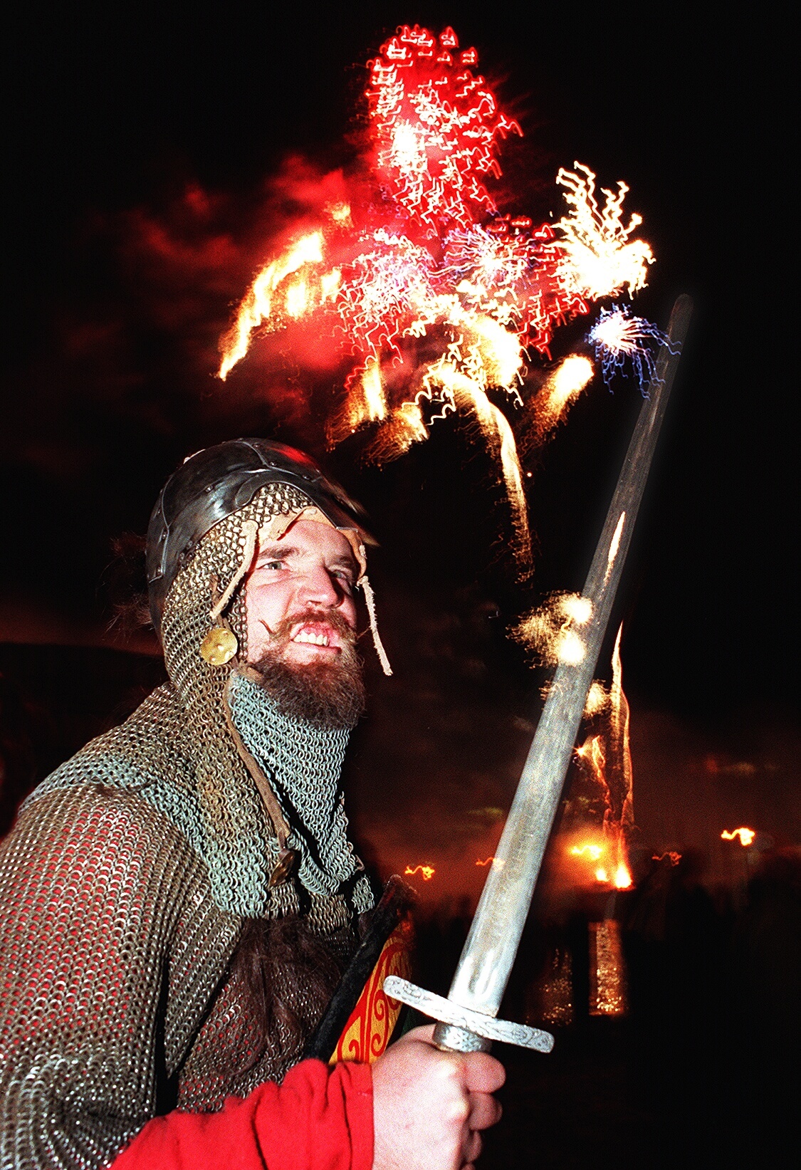 Viking boat burning at the Jorvik Viking Festival 