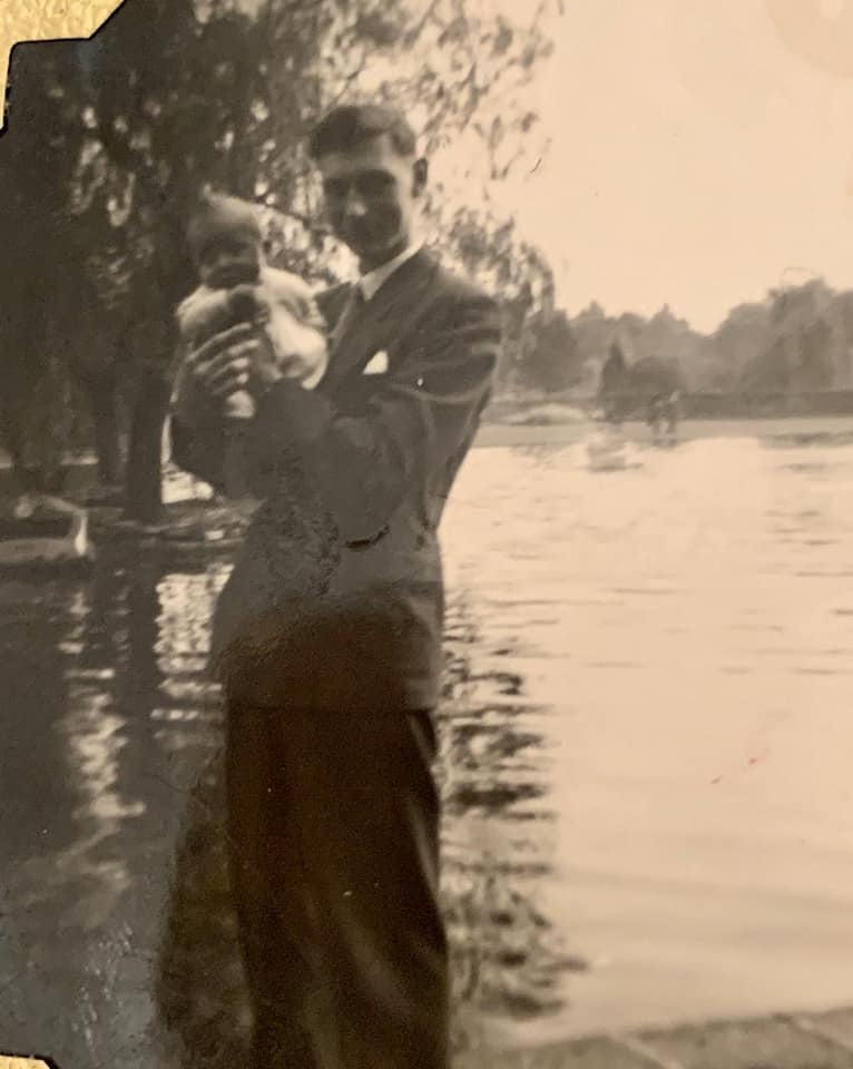  Lynne as a baby with her dad Cyril Murfitt at Rowntree Park in 1953