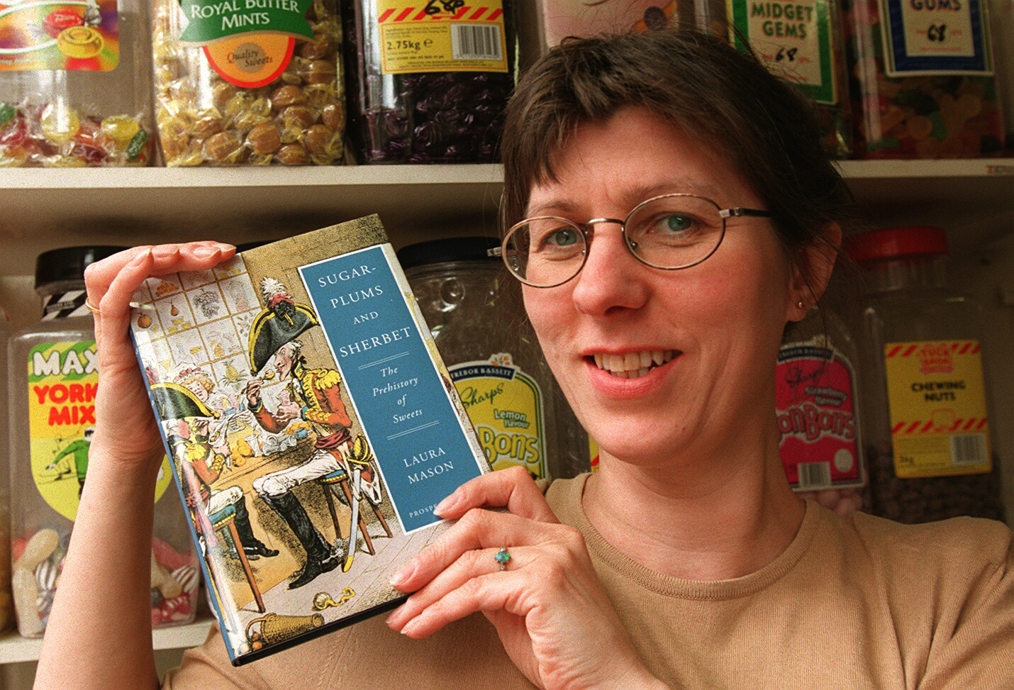 York author Laura Mason with her book Sugar-Plums and Sherbet in July 1998