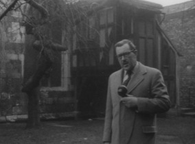 Alan Whicker in All Saints Church - by Brother Walters cell