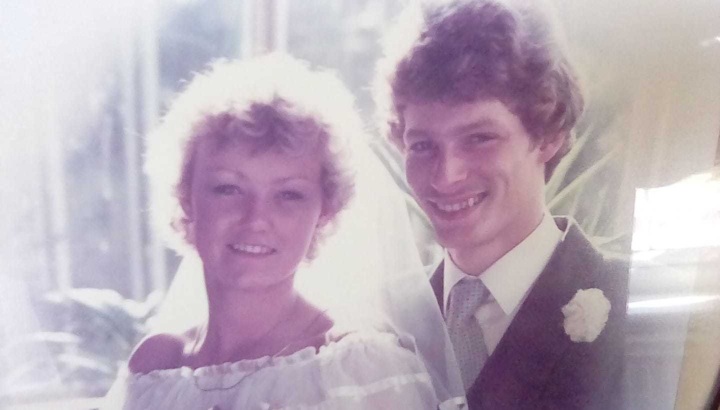 Dave and Jane on their wedding day