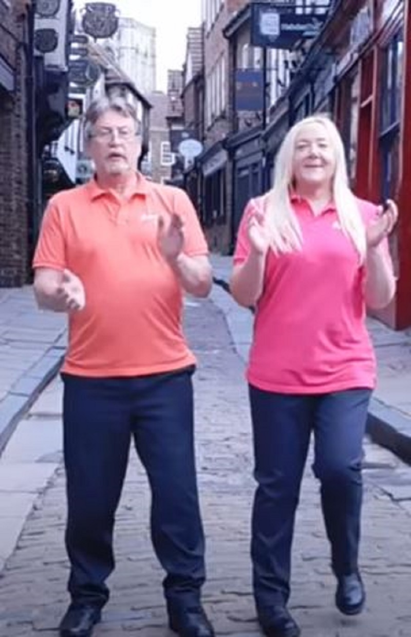Giselle Kiddy, right, came up with the idea for bus drivers on the Arriva 415 York to Selby route to take part in the Jerusalema global video dance challenge