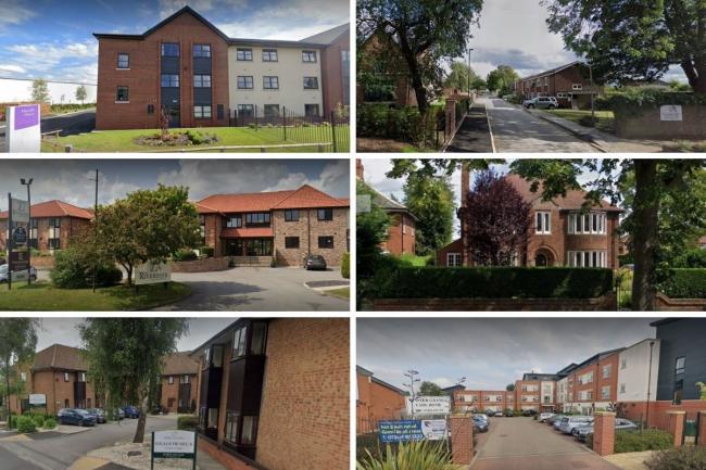 LtR, top row Handley House and Connaught Care Home. Middle row, Derwent House Residential Home and Broadway Lodge Residential Home. Bottom row, Meadowbeck Care Home and Minster Grange Care Home.
