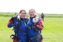 Lizi Walker, from Malton, and Lindsay Coldrick, from York, who took part in a parachute jump to raise money for Yorkshire Air Ambulance