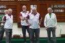 New Earswick IBC Ospreys Gordon Fratson, Dave Counter and Doug Carr with York IBC Romans' Noel Mallen