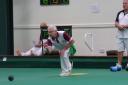 New Earswick bowls player Dave Furness against Hornsea. 