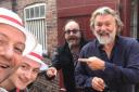 Paul and Kieran Potts, from Food 2 Remember in Malton, with the Hairy Bikers, David Myers and Si King, during their visit to the town while filming a new TV show