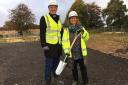 David Wingfield, business unit director of Wates Construction with Councillor Denise Craghill