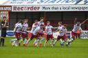 York City's players celebrate another FA Trophy victory