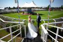 York wedding - Laura and John Andrews tie the knot in the Parade Ring at York Racecourse
