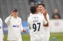 Yorkshire’s Matthew Fisher celebrates taking the wicket of Gloucestershire’s Miles Hammond with his team mates during day one of the LV=
Insurance County Championship division one match at the County Ground, Bristol. Picture: David Davies/PA Wire