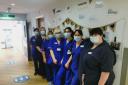 Ward Nurses on International Nurses Day at St Hugh's Hospital Grimsby.