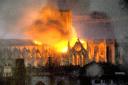 The devastating fire which ripped through York minster's South Transept  on July 9, 1984