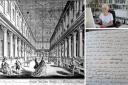 Main image: illustration of the Assembly Rooms in the Georgian period. Picture: Main image: illustration of the Assembly Rooms in the Georgian period. Picture: Yorkshire Architectu. Top right: Dr Jane Rendall. Bottom right: a page from Jane Ewbank's