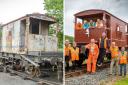 Before and after: the brake van restored by Yorkshire Wolds Railway volunteers