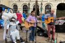 Dancing - and singing - with eco angels in York's St Helen's Square