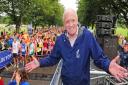 The late Harry Gration, pictured starting a York 10k event