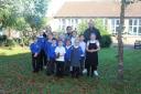 Pupils and staff at Westfield School celebrating their good Ofsted