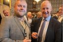 Kevin Hollinrake (right) at a House of Commons reception for English whisky