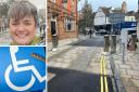 Blue badge holders will once again be able to access York city centre from today, via Goodramgate. Inset left: Cllr Katie Lomas