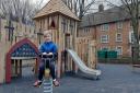 Reuben Beal, 6, enjoying the new playground next to York's Red Tower