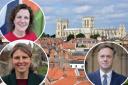 York is outperforming most UK cities, with Claire Douglas, top left; Rachael Maskell, bottom left; and Julian Sturdy, right