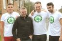 : Derek Stainthorpe with (from left) Liam Broadhead, Sam Harrison and Derek’s son Connor Stainthorpe who will be running the Yorkshire Marathon for the Great North Air Ambulance Service
