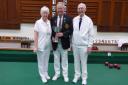 TOPS: Mixed pairs winners, top from left, Pat Walker, York IBC president Gordon Fratson and Brian Gray