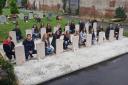 Italian teacher and students at the graves of the Turin Men on Remembrance Sunday last year                    Picture: Emma Pace
