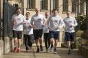 Yorkshire marathon runners, from left, Mark Hopewell, Richard Grayson, Oli Andrews, Julian Walshaw, Louis Woods and Chris Pettitt