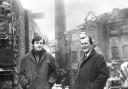 Archaeologists Richard Hall, left, and Peter Addyman, right, pictured on the site of the old Craven factory in Coppergate in 1976, before they began the Coppergate Dig