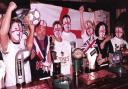 EURO 96 - Staff and customer were in a patriotic mood at The Fox pub in Tadcaster Road, York.