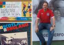 Martin Wilson  and his ticket and programme from the Scotland v England match at Euro 96