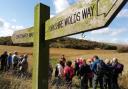 Walkers on the Yorkshire Wolds Way.