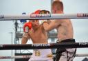 York boxer Rafal Benka in action on his professional debut against MJ Hall. Picture: Andrew Saunders/Sporting Captures