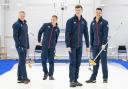 Bobby Lammie, Ross Whyte, Bruce Mouat and Hamilton McMillan on the ice during the Team GB Beijing Olympic Winter Games Curling team announcement at the National Curling Academy, Stirling. Picture: Jane Barlow/PA Wire