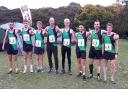 City of York Senior Mens team celebrate after the North of England Cross Country Relays.