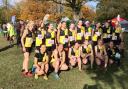 York Knavesmire Harriers ladies' cross-country squad at Nunroyd Park, Leeds, where they came first