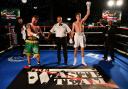 York professional boxer Will Harrison celebrates his debut victory over Gary McGuire. Picture: Julian Hudson