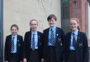St Peters School under-13 girls swimmers. From left to right: Clara, Phoebe, Raya and Alice
