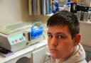 Liam undergoes dialysis in his bedroom at home in Fulford, York