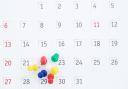 A calendar with pins on the 22nd of the month. Credit: Canva