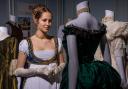 Eleanor Shenderey, 14, a history enthusiast and costume-maker wearing one of her Regency inspired costumes, visiting the new Castle Howard On Screen; from Brideshead to Bridgerton exhibition, featuring costumes worn in TV and film productions at the